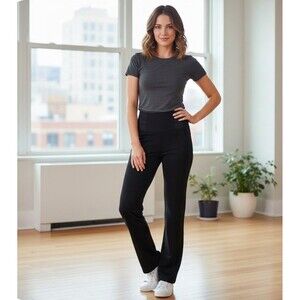 Simply Noelle Pant Sz S/M 8-10 Black Pull On Skinny Poly Spandex